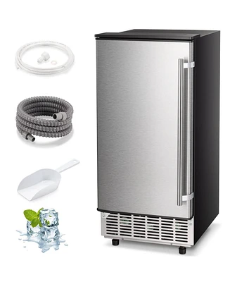 Cowsar,80Lbs Commercial Ice Maker, Stainless Steel, Undercounter/Freestanding, Clear Cube