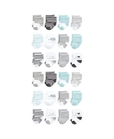 Hudson Baby Boys Cotton Rich Terry Socks 24-Pack, Mom and Dad Gray Mint