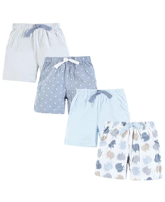Hudson Baby Boys Shorts Bottoms 4-Pack, Multi Color Elephant, 9-12 Months