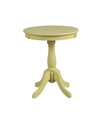 Traditional Round Side Table with Turned Pedestal Base – Sturdy Wood Construction