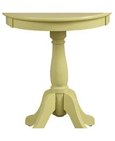 Traditional Round Side Table with Turned Pedestal Base – Sturdy Wood Construction