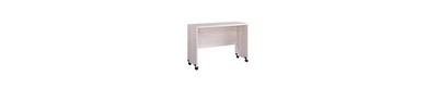 Mobile Wooden Desk Return with Grain Details and Smooth Casters