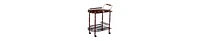 Wooden and Metal 2-Tier Rolling Serving Cart for Home Entertaining