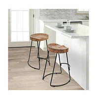 Handcrafted Backless Counter-Height Barstool for Rustic and Stylish Seating