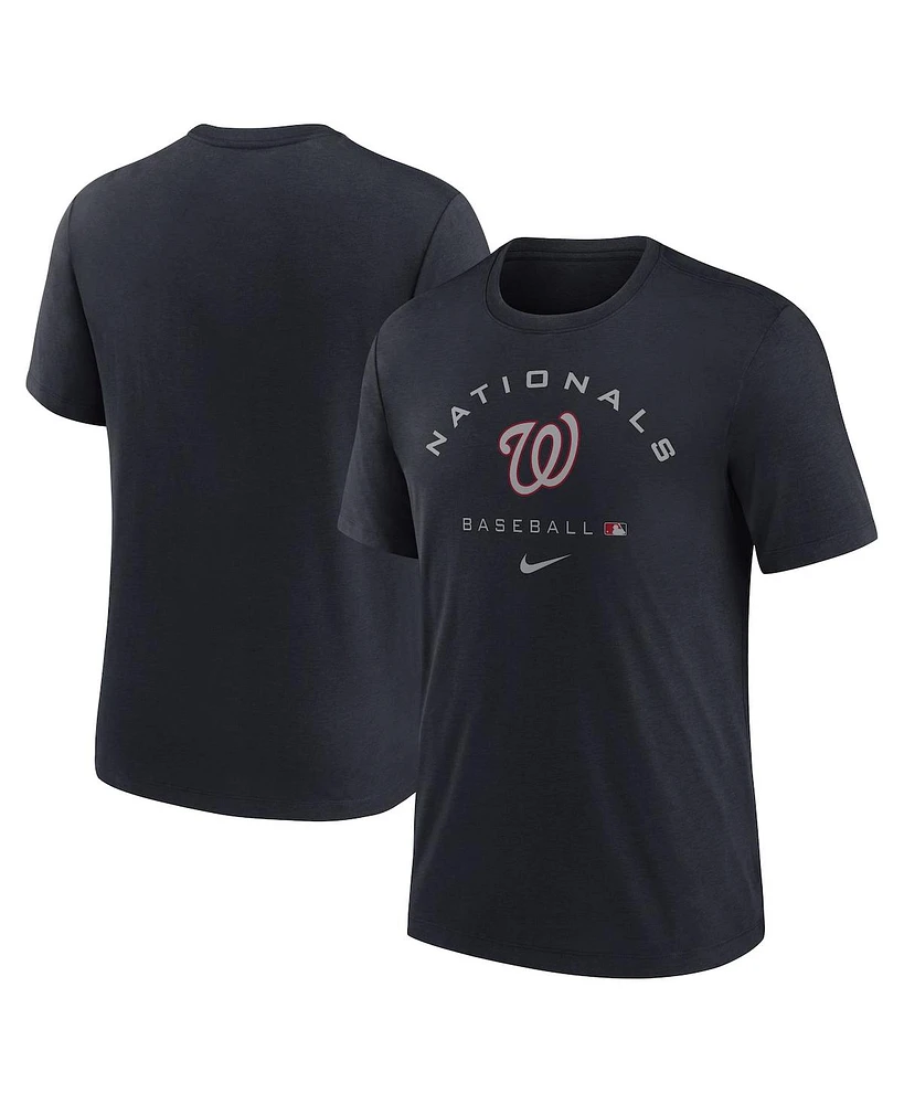 Nike Men's Black Washington Nationals Authentic Collection Tri-Blend Performance T-Shirt
