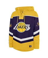 '47 Brand Men's Purple Los Angeles Lakers Oversized Tri-Satin Layup Lacer Pullover Hoodie