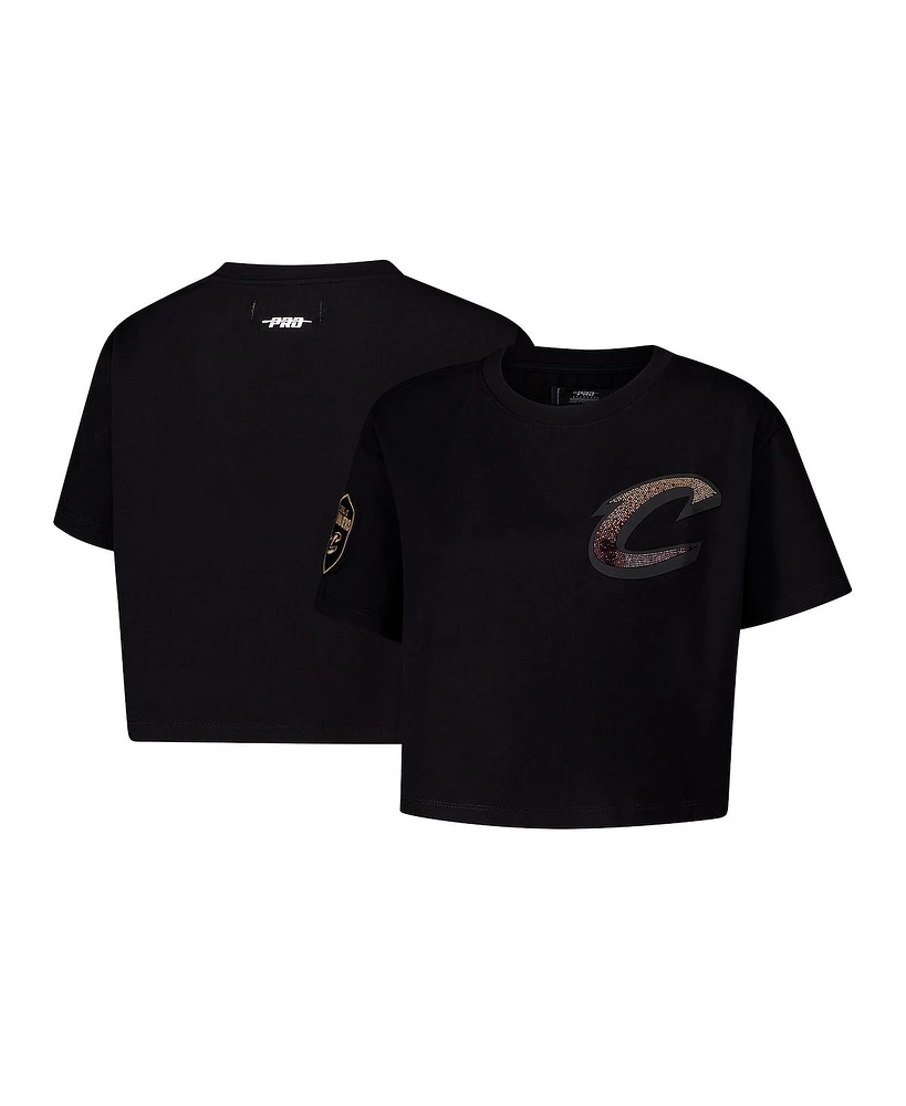 Pro Standard Women's Black Cleveland Cavaliers Jewels Boxy Cropped T-Shirt