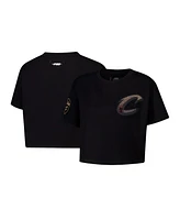 Pro Standard Women's Black Cleveland Cavaliers Jewels Boxy Cropped T-Shirt