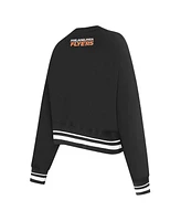 Pro Standard Women's Black Philadelphia Flyers Area Code Cropped Pullover Sweatshirt