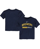 Nike Big Boys and Girls Navy Milwaukee Brewers 2023 Postseason Authentic Collection T-Shirt