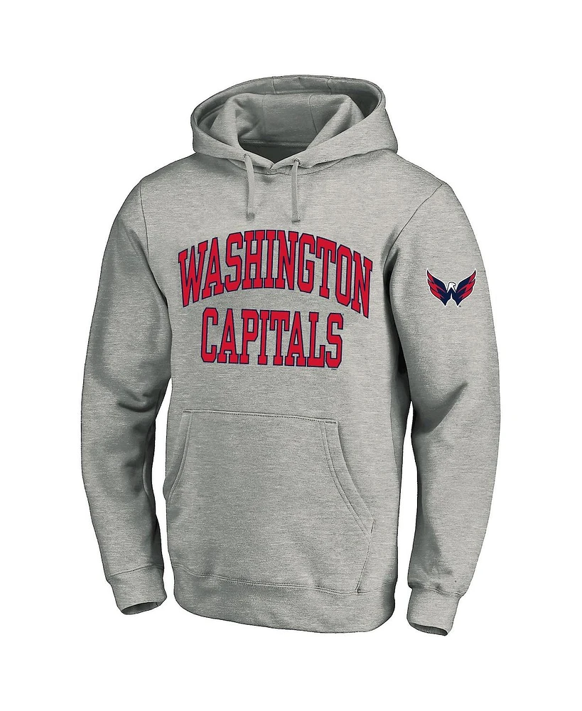 Fanatics Men's Heather Gray Washington Capitals Big Tall Fleece Pullover Hoodie