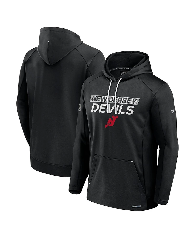 Fanatics Men's Black New Jersey Devils Big Tall Authentic Pro Pullover Hoodie