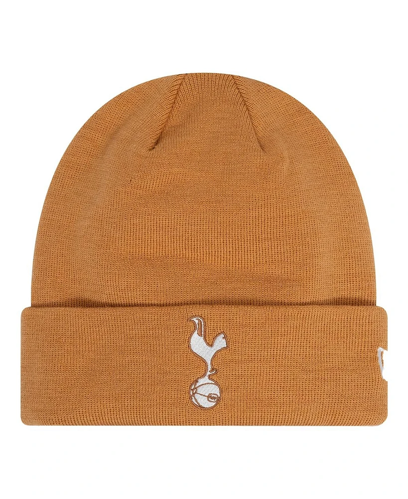 New Era Men's Tan Tottenham Hotspur Seasonal Cuffed Knit Hat