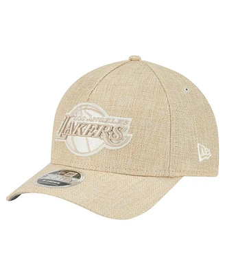 New Era Men's Tan Los Angeles Lakers Injection Woven A-Frame 9FORTY Adjustable Hat