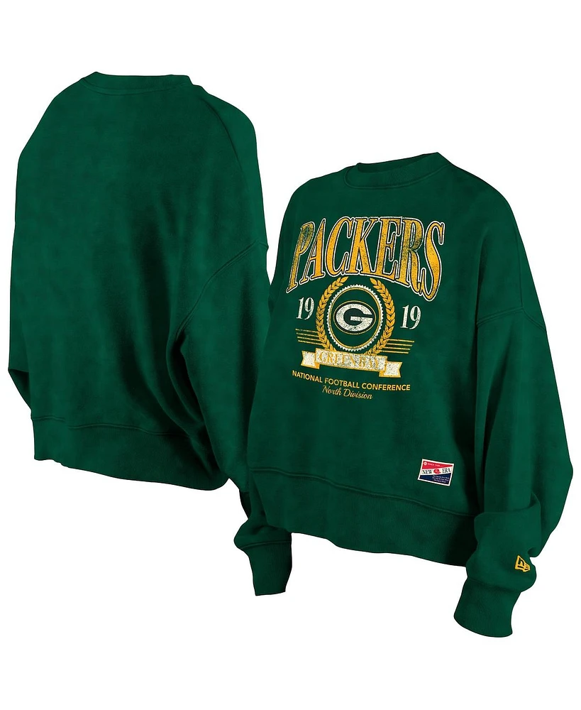 New Era Women's Green Bay Packers Throwback Boxy Sweatshirt