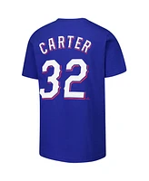 Nike Big Boys and Girls Evan Carter Royal Texas Rangers Name Number T-Shirt