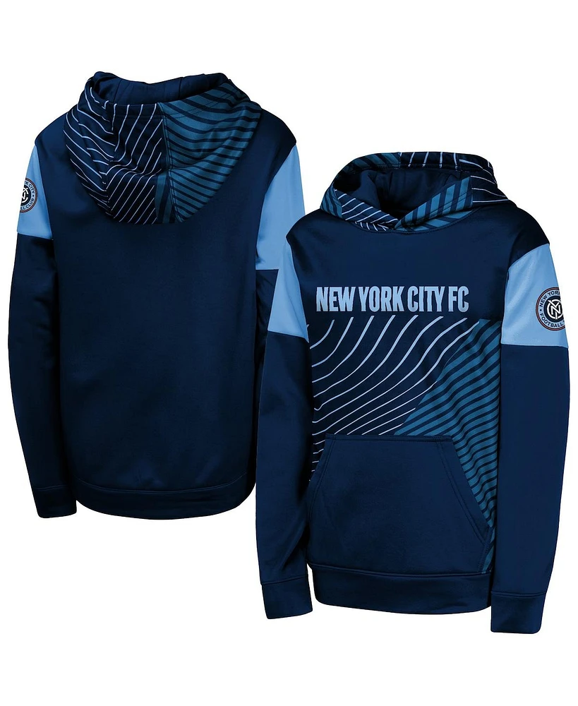 Outerstuff Big Boys and Girls Blue New York City Fc Unbeatable Pullover Hoodie
