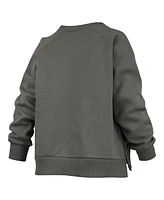 Pressbox Women's Charcoal Nebraska Huskers Pocketed Raglan Pullover Sweatshirt