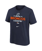 Nike Big Boys and Girls Navy Denver Broncos 2024 Nfl Playoffs T-Shirt