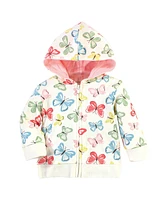 Touched by Nature Toddler Girls Cotton Hoodie, Bodysuit or Tee Top, and Pant, Butterflies Toddler, 5