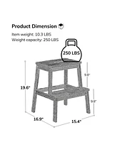 4-Stept Foldable Step Ladder with Tool Tray and Wide Non Slip Pedals, Convenient Handrails