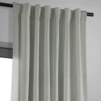 Half Price Drapes Reflection Grey Signature Velvet Blackout Curtain