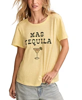 Lucky Brand Women's Mas Tequila Graphic Classic Cotton Crewneck T-Shirt