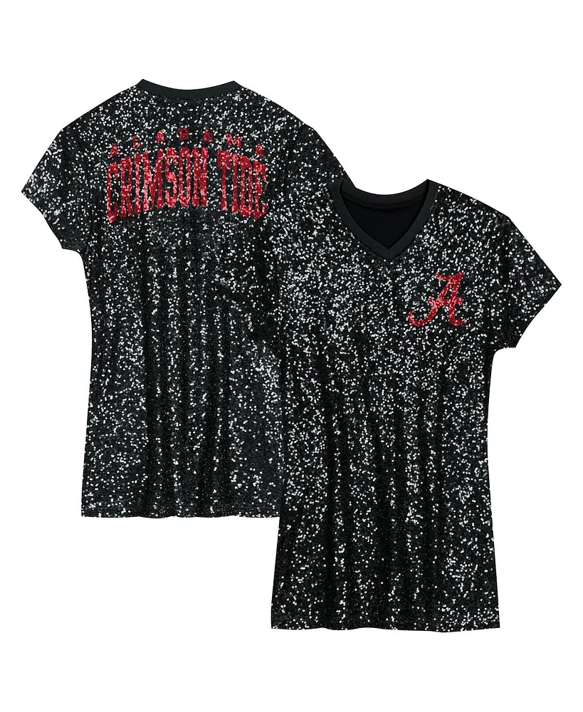 Outerstuff Preschool Black Alabama Crimson Tide Sequin V-neck Dress