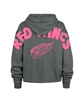 '47 Brand Women's Gray Detroit Red Wings Bright Side Venice Cropped Pullover Hoodie