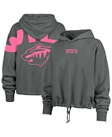 '47 Brand Women's Gray Minnesota Wild Bright Side Venice Cropped Pullover Hoodie