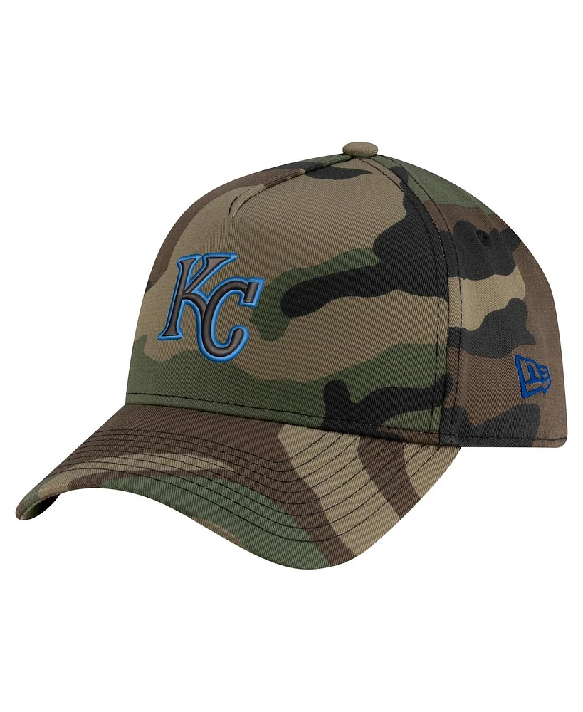New Era Men's Camo Kansas City Royals Woodland Team Pop 9Forty A-Frame Adjustable Hat