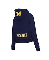 Pro Standard Women's Navy Michigan Wolverines Game Day Sequin Full-Zip Hooded Jacket