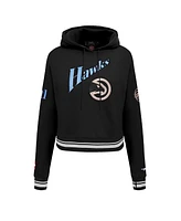 Pro Standard Women's Black Atlanta Hawks 2024/25 City Edition Cropped Pullover Hoodie