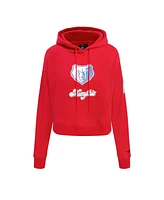 Pro Standard Women's Red Memphis Grizzlies 2024/25 City Edition Chenille Applique Cropped Pullover Hoodie