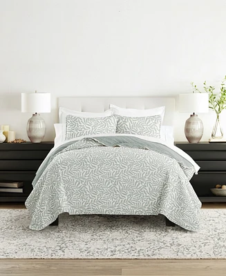 ienjoy Home Tossed Ferns Reversible -Pc. Quilt Set