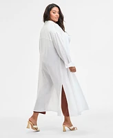 Bar Iii Trendy Plus Oversized Tunic Shirt, Exclusively at Macy's