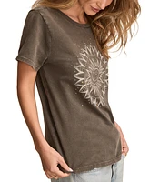 Lucky Brand Women's Cotton Embellished Sun Classic Crewneck T-Shirt