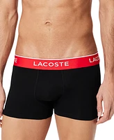 Lacoste Men's 3-Pack Regular-Fit Logo Waistband Trunk Underwear