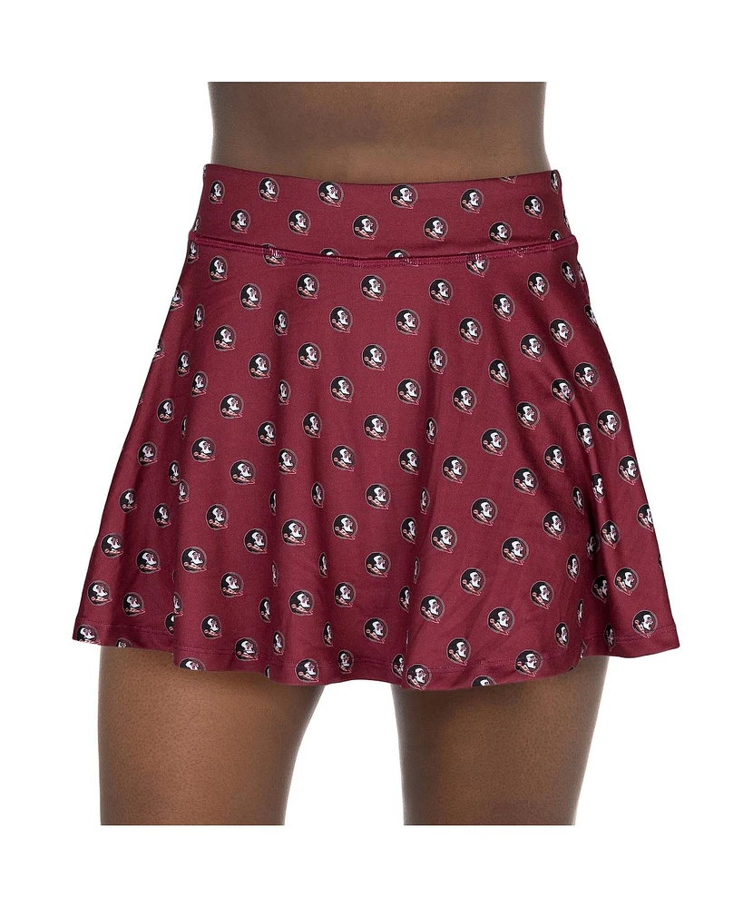ZooZatz Women's Garnet Florida State Seminoles All-Over Print Flowy Skort
