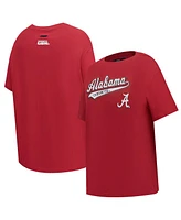 Pro Standard Women's Crimson Alabama Tide Script Tail Oversized Boyfriend T-Shirt