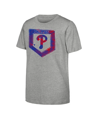 Outerstuff Big Boys and Girls Heather Gray Philadelphia Phillies Stolen Base T-Shirt
