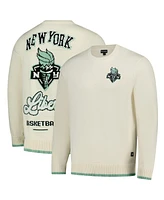 The Wild Collective Men's and Women's Cream New York Liberty Jacquard Pullover Sweater