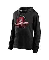 Fanatics Women's Black Portland Trail Blazers Full Steam Slub Hoodie T-Shirt
