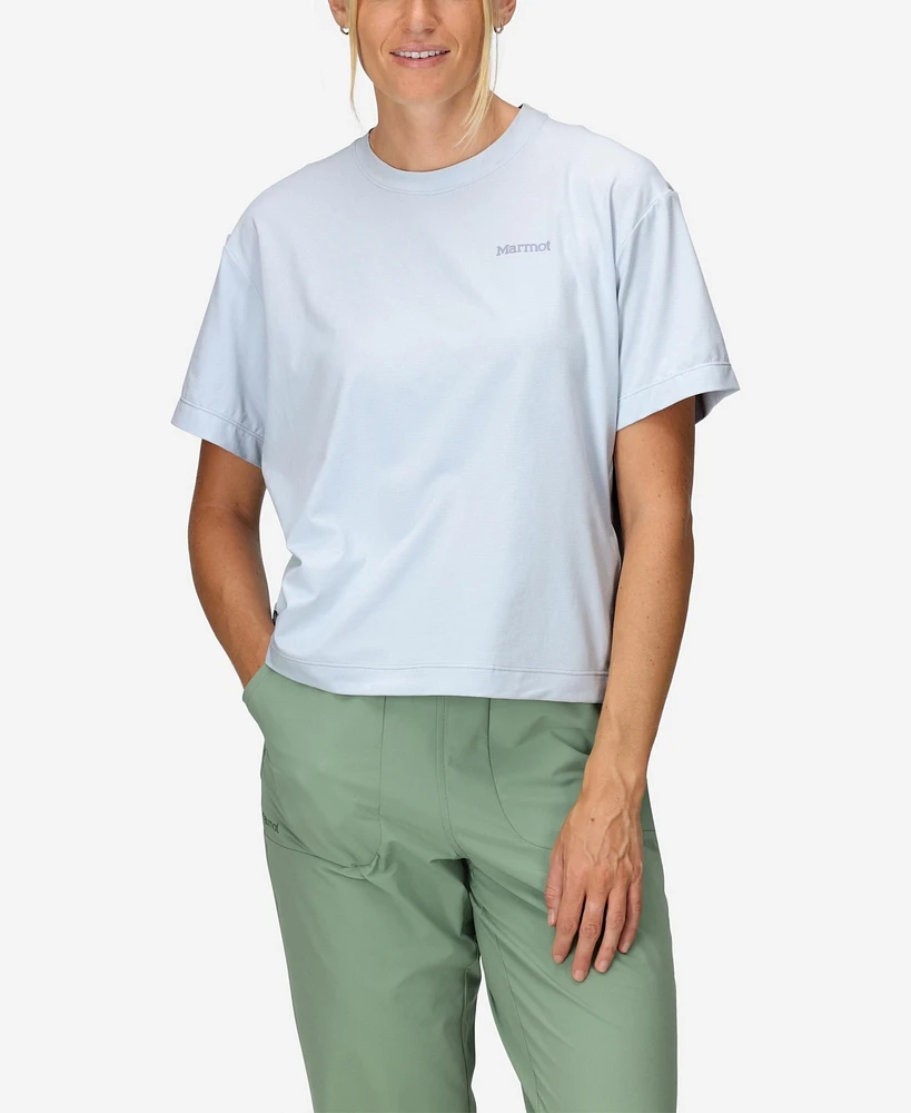 Marmot Women's Air Exchange Upf 50 Crew Short Sleeve Ribbed Collar T-Shirts