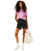 Tommy Jeans Women's Regular Fit Script Stripe Logo Tee