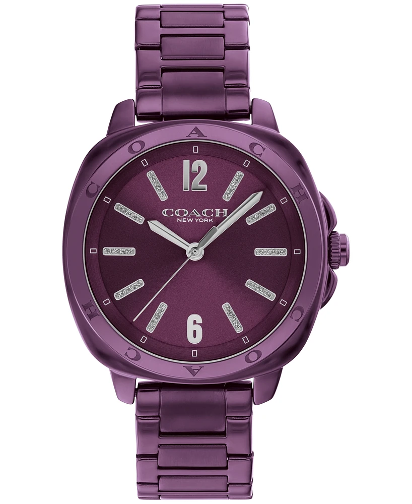 Coach Women's Kitt Ionic Plated Purple Steel Bracelet Watch, 34mm
