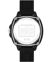 Coach Women's Kitt Black Silicone Strap Watch, 35.4mm