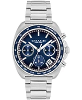 Coach Men's Charter Silver Tone Stainless-Steel Bracelet Watch, 39mm