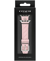 Coach Women's Quilted Pink Silicone Apple Watch Strap 38mm, 40mm, 41mm