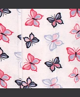 Hudson Baby Boys and Girls Cotton Poly Flannel Burp Cloths 8-Pack, Butterflies, One Size